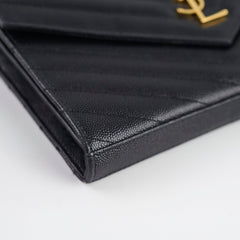 Saint Laurent Envelope Wallet On Chain WOC Black