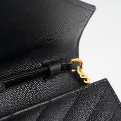 Saint Laurent Envelope Wallet On Chain WOC Black