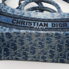 Christian Dior Mini Book Tote Denim Blue