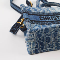 Christian Dior Mini Book Tote Denim Blue