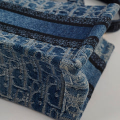 Christian Dior Mini Book Tote Denim Blue