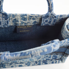 Christian Dior Mini Book Tote Denim Blue
