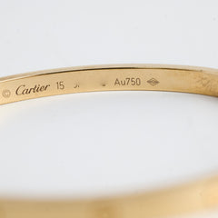 Cartier Small Model Love Bracelet Size 15 Yellow Gold 2019