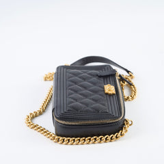 Chanel Caviar Boy Phone Holder Black