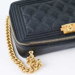 Chanel Caviar Boy Phone Holder Black