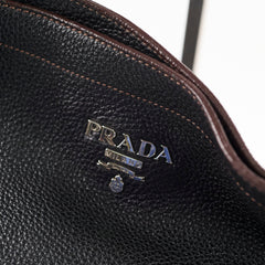 Prada Vitello Daino Hobo Bag Black