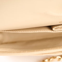 Chanel Medium/Large Caviar Double Classic Flap Beige