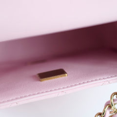 Chanel Lambskin Mini Square Light Pink Microchipped