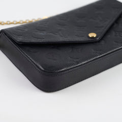Louis Vuitton Pochette Felicie Empreinte Leather Black