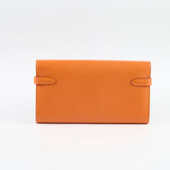 Hermes Kelly Wallet Orange Epsom O in Square