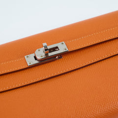 Hermes Kelly Wallet Orange Epsom O in Square