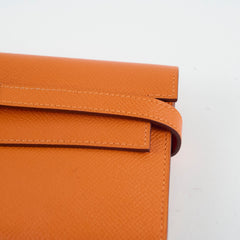 Hermes Kelly Wallet Orange Epsom O in Square