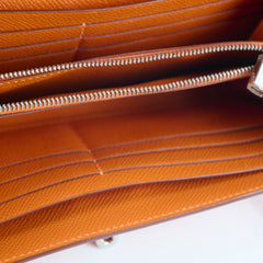 Hermes Kelly Wallet Orange Epsom O in Square