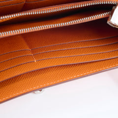 Hermes Kelly Wallet Orange Epsom O in Square