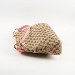 Gucci GG Canvas Eclipse Shoulder Bag Pink Trim