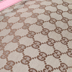 Gucci GG Canvas Eclipse Shoulder Bag Pink Trim