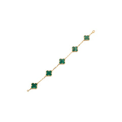 Van Cleef & Arpels Vintage Alhambra 5 Motifs Malachite Bracelet