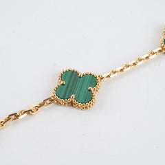 Van Cleef & Arpels Vintage Alhambra 5 Motifs Malachite Bracelet