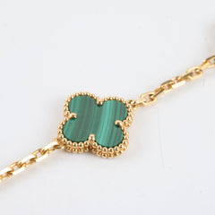 Van Cleef & Arpels Vintage Alhambra 5 Motifs Malachite Bracelet