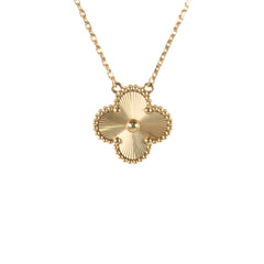 Van Cleef & Arpels Vintage Alhambra Guilloche Necklace Yellow Gold 2023