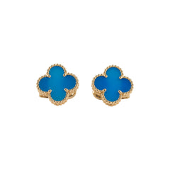 Van Cleef & Arpels Vintage Alhambra Earrings Blue Agate 2024