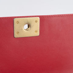 Chanel Chain Around Medium Boy Bag Red Lambskin GHW