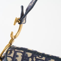 Dior Medium Saddle Bag Navy Oblique (with strap)