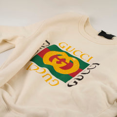 Gucci Cotton Jersey Sweatshirt Cream Size M