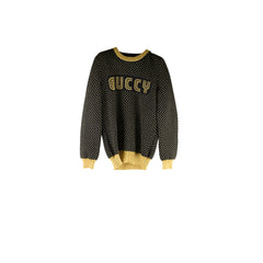 Gucci 'Guccy' Knit Wool Sweater Black/Gold Size M