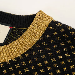 Gucci 'Guccy' Knit Wool Sweater Black/Gold Size M