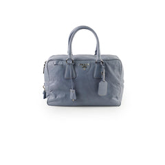 Prada Nappa Antique Bowling Bag Light Blue