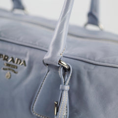 Prada Nappa Antique Bowling Bag Light Blue