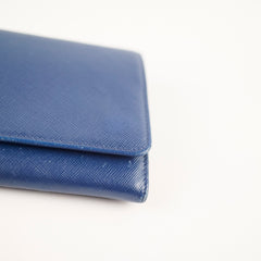 Prada Woc Saffiano Wallet Blue