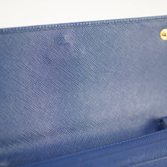 Prada Woc Saffiano Wallet Blue