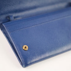 Prada Woc Saffiano Wallet Blue