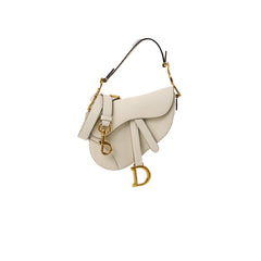 Christina Dior Mini Saddle Bag Off White