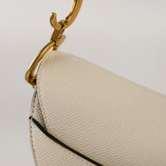 Christina Dior Mini Saddle Bag Off White