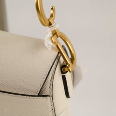 Christina Dior Mini Saddle Bag Off White