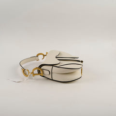 Christina Dior Mini Saddle Bag Off White