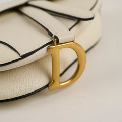 Christina Dior Mini Saddle Bag Off White