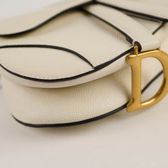 Christina Dior Mini Saddle Bag Off White