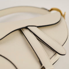 Christina Dior Mini Saddle Bag Off White