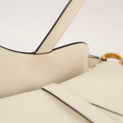 Christina Dior Mini Saddle Bag Off White