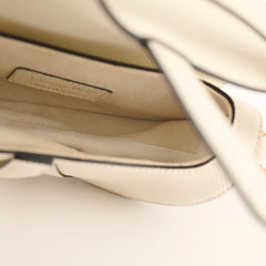 Christina Dior Mini Saddle Bag Off White