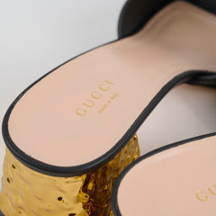 Gucci Interlocking G Leather Sandals Black size 39