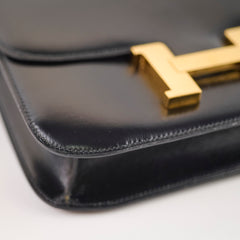 Hermes Constance 23 Box Calf Black GHW M in Circle (1983)