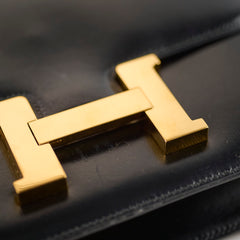 Hermes Constance 23 Box Calf Black GHW M in Circle (1983)