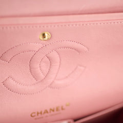 Chanel Pink Medium Classic Flap (24k Gold Plated Hardware)