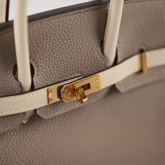 Hermes Birkin 25 Gris Asphalt/ Craie Togo RGHW HSS Special Order Z Stamp