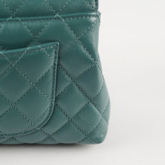 Chanel Caviar Coco Handle Small Flap Teal Green - Microchip